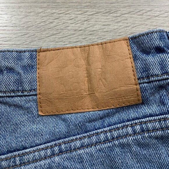 CHEAP MONDAY Ally Blue Gem High Waist Raw Hem Ankle Straight Jeans - Picture 8 of 16